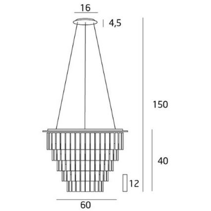 MAXLIGHT P0260 - Suspension filaire MONACO 15xG9/40W/230V d. 60 cm chrome brillant