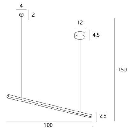 MAXLIGHT P0310 - Suspension filaire TRIO LED/12W/230V noir