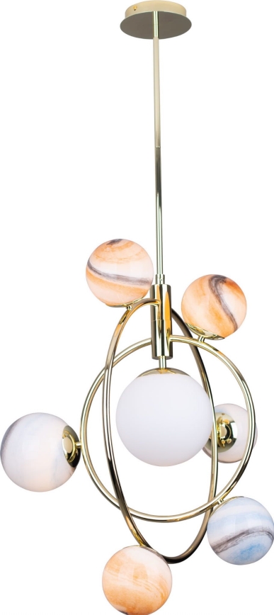 MAXLIGHT P0378 - Suspension-barre COSMOS 7xG9/40W/230V doré