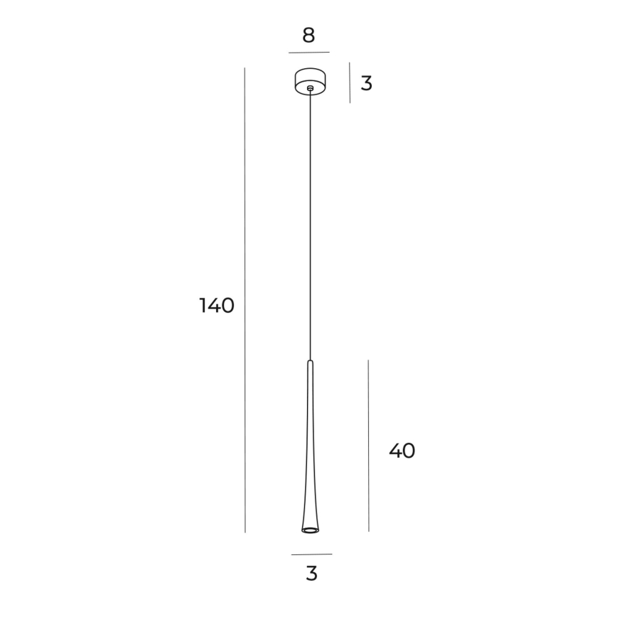 MAXLIGHT P0484 - Suspension filaire CAFE LED/7W/230V d. 3 cm doré