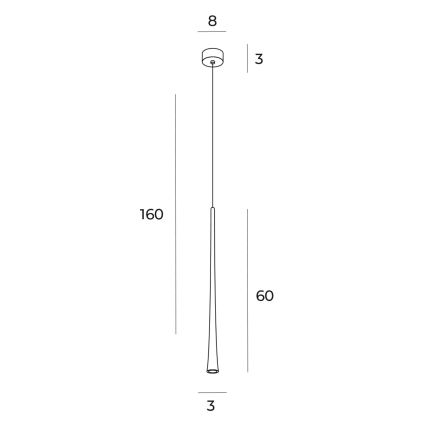 MAXLIGHT P0485 - Suspension filaire CAFE LED/7W/230V d. 3 cm doré