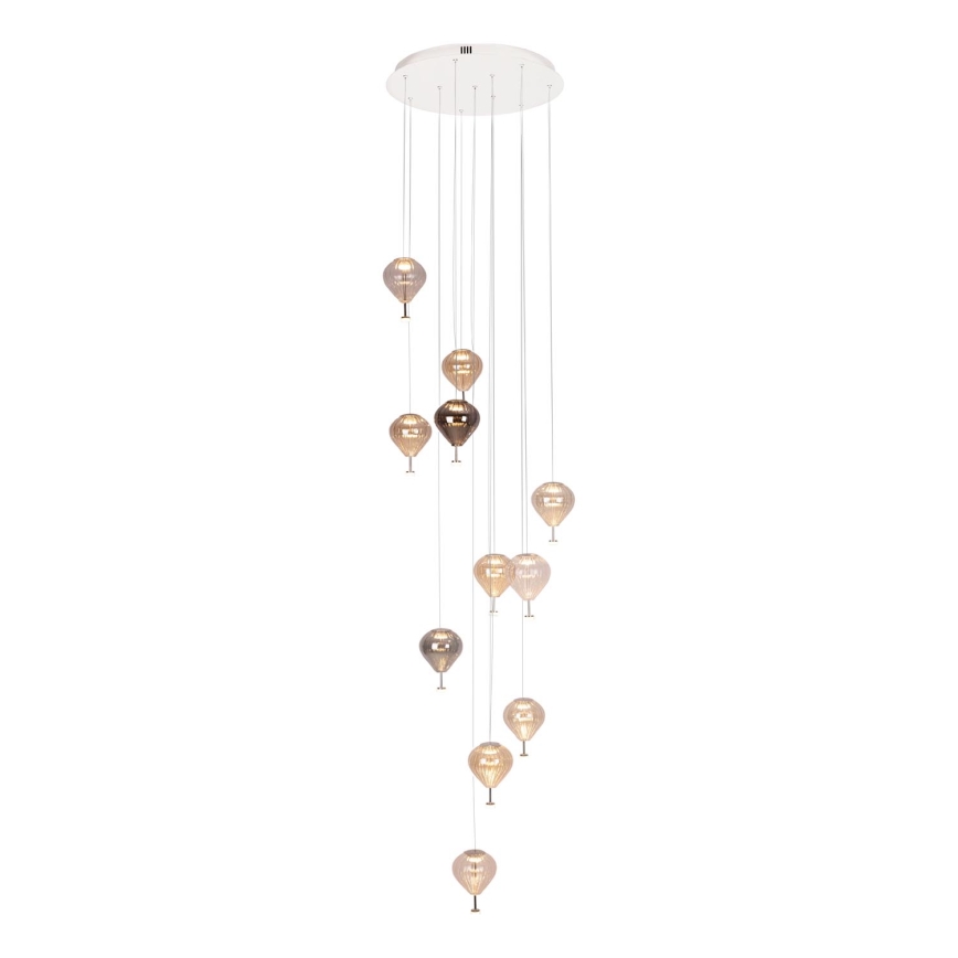MAXLIGHT P0526D - Suspension filaire à intensité variable PALLONCINI 11xLED/6W/230V d. 45 cm transparent/beige/fumé