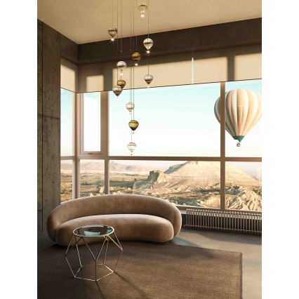 MAXLIGHT P0526D - Suspension filaire à intensité variable PALLONCINI 11xLED/6W/230V d. 45 cm transparent/beige/fumé