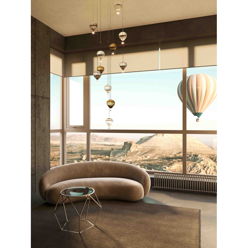 MAXLIGHT P0526D - Suspension filaire à intensité variable PALLONCINI 11xLED/6W/230V d. 45 cm transparent/beige/fumé