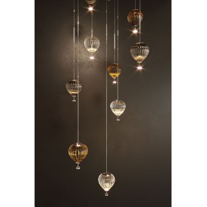 MAXLIGHT P0526D - Suspension filaire à intensité variable PALLONCINI 11xLED/6W/230V d. 45 cm transparent/beige/fumé