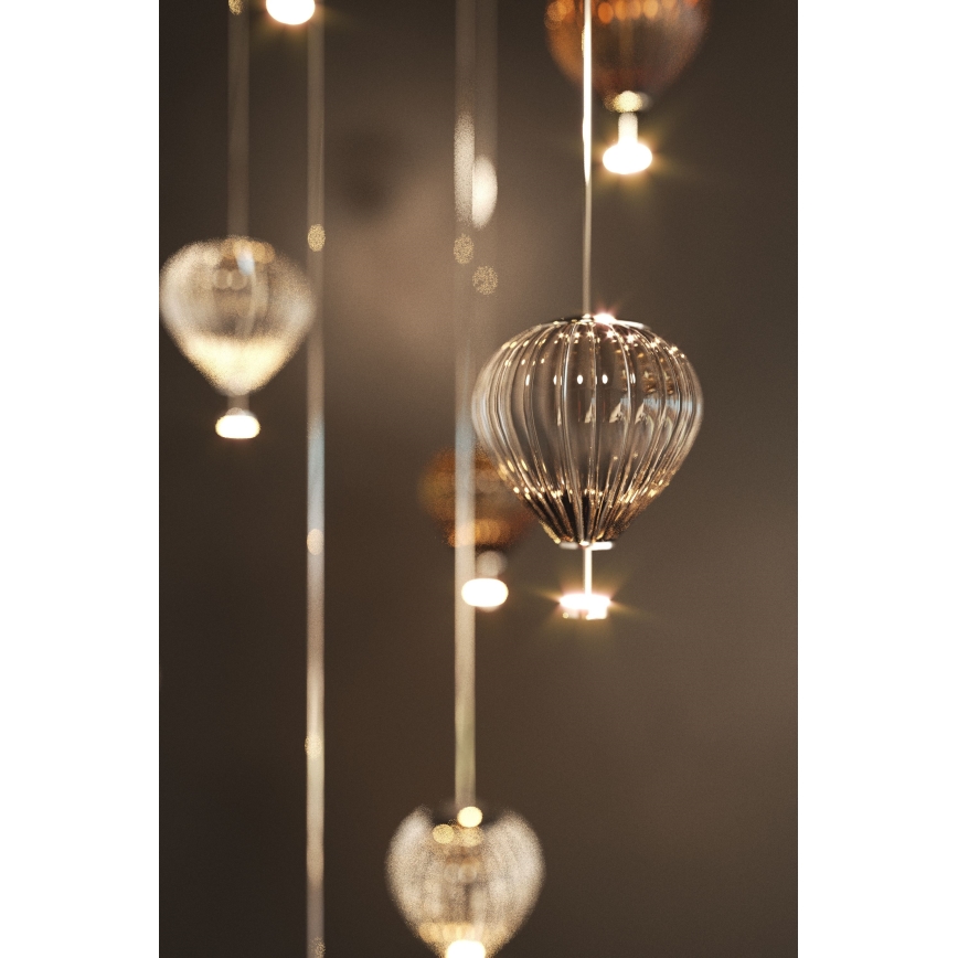 MAXLIGHT P0526D - Suspension filaire à intensité variable PALLONCINI 11xLED/6W/230V d. 45 cm transparent/beige/fumé