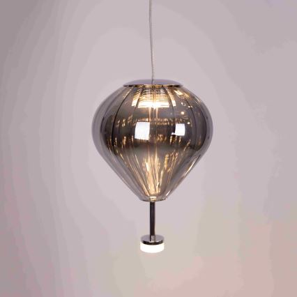 MAXLIGHT P0526D - Suspension filaire à intensité variable PALLONCINI 11xLED/6W/230V d. 45 cm transparent/beige/fumé