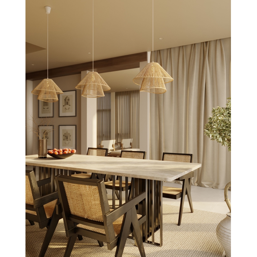 MAXLIGHT P0578 - Suspension filaire AMALFI 1xE27/15W/230V d. 45 cm beige