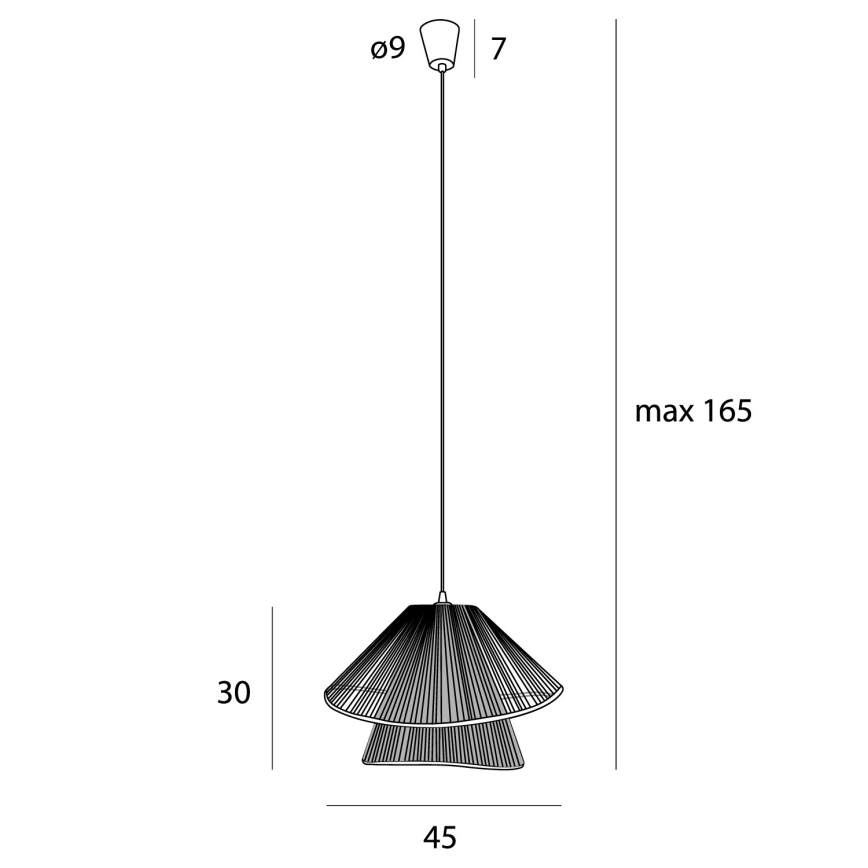 MAXLIGHT P0578 - Suspension filaire AMALFI 1xE27/15W/230V d. 45 cm beige