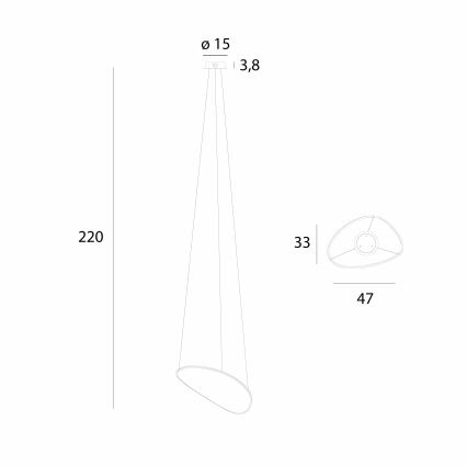 MAXLIGHT P0637D - Suspension sur câble EMPIRE LED/17W/230V, finition dorée
