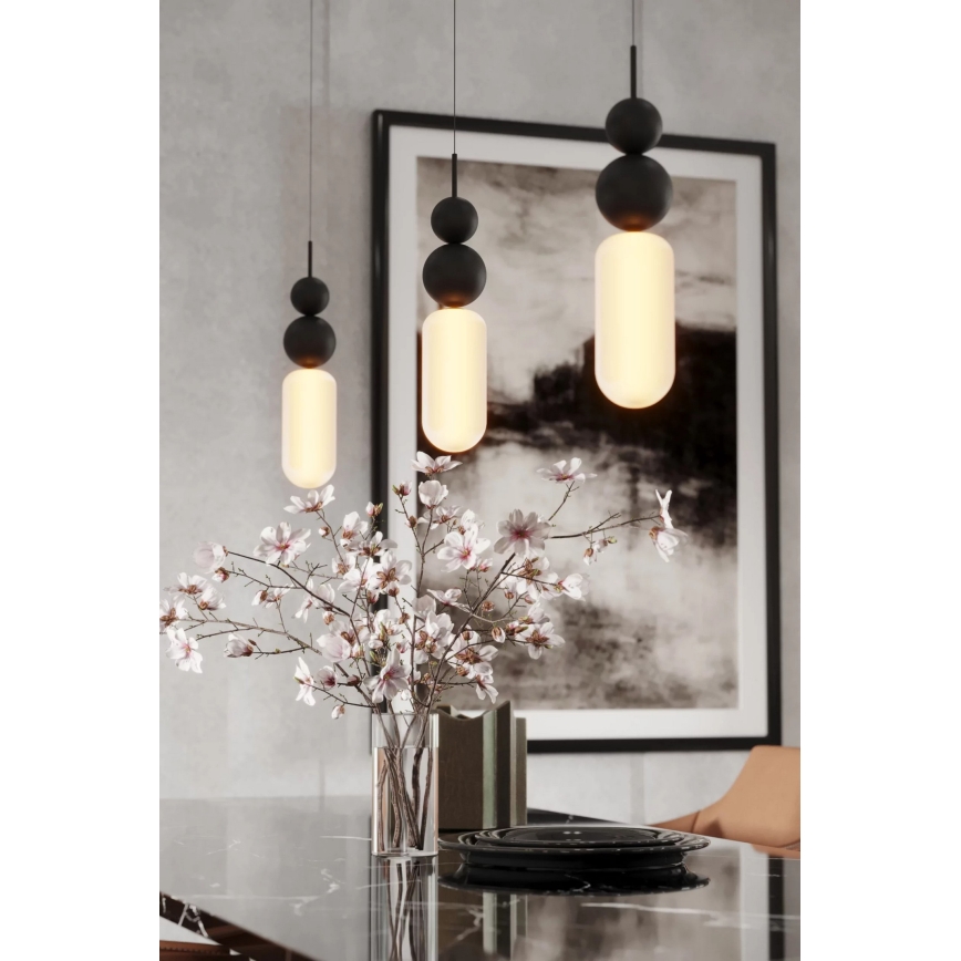 MAXLIGHT P0641 - Suspension sur câble NOVA 1xG9/12W/230V Ø 12 cm noire