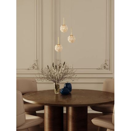 MAXLIGHT P0679 - Suspension sur câble RITA 1xG9/5W/230V Ø 12 cm dorée