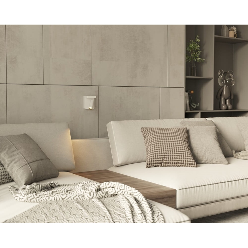 MAXLIGHT W0373 - Spot mural avec charge sans fil LOFER LED/7W/230V blanc
