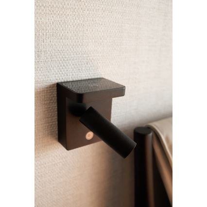 MAXLIGHT W0374 - Spot mural avec charge sans fil LOFER LED/7W/230V noir
