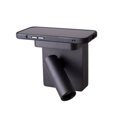 MAXLIGHT W0374 - Spot mural avec charge sans fil LOFER LED/7W/230V noir