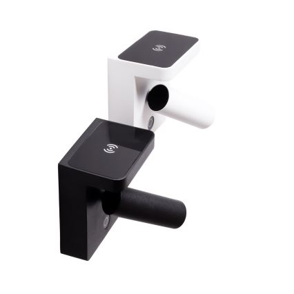 MAXLIGHT W0374 - Spot mural avec charge sans fil LOFER LED/7W/230V noir