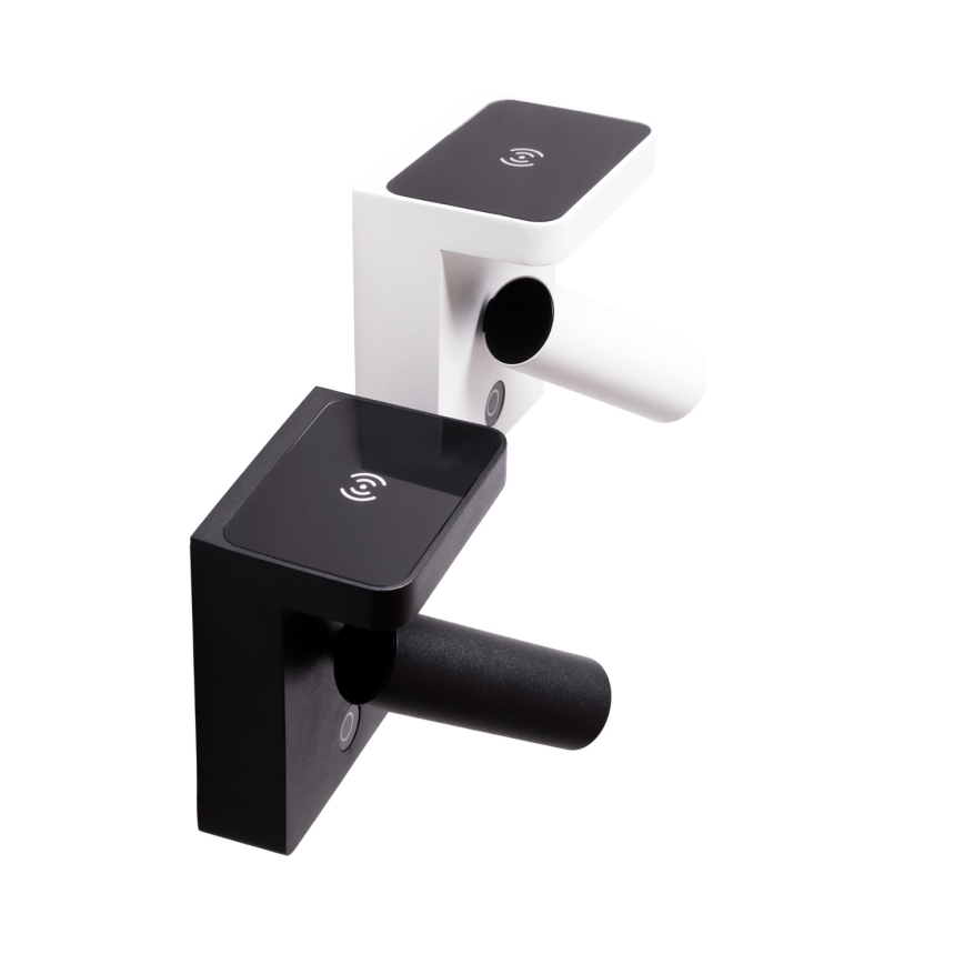 MAXLIGHT W0374 - Spot mural avec charge sans fil LOFER LED/7W/230V noir