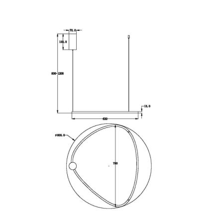 Maytoni MOD072PL-L36BSK1 - Suspension filaire GLINT LED/36W/230V doré