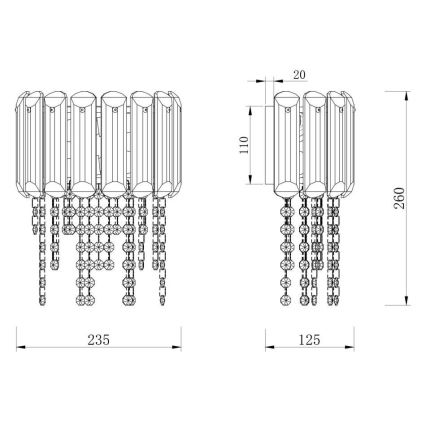 Maytoni MOD097WL-02CH - Applique murale HAIL 2xE14/40W/230V chrome brillant