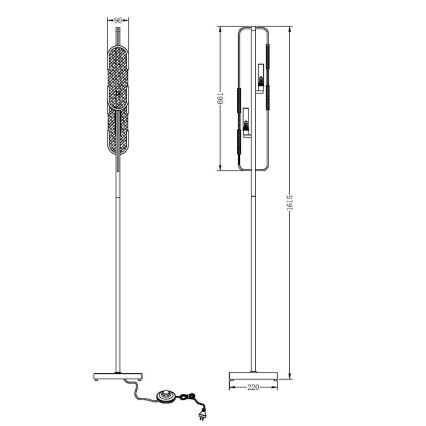 Maytoni MOD099FL-02G - Lampadaire MARMO 2xG9/40W/230V