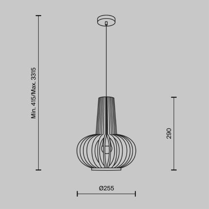 Maytoni MOD193PL-01W - Suspension filaire ROOTS 1xE27/40W/230V d. 22,5 cm beige