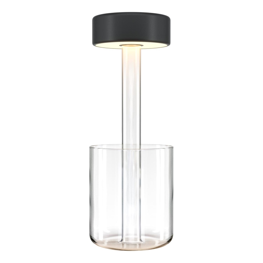 Maytoni MOD229TL-L3B3K1 - Lampe de table portable à intensité variable et rechargeable LED/3W/5V 2200-4000K noir/transparent