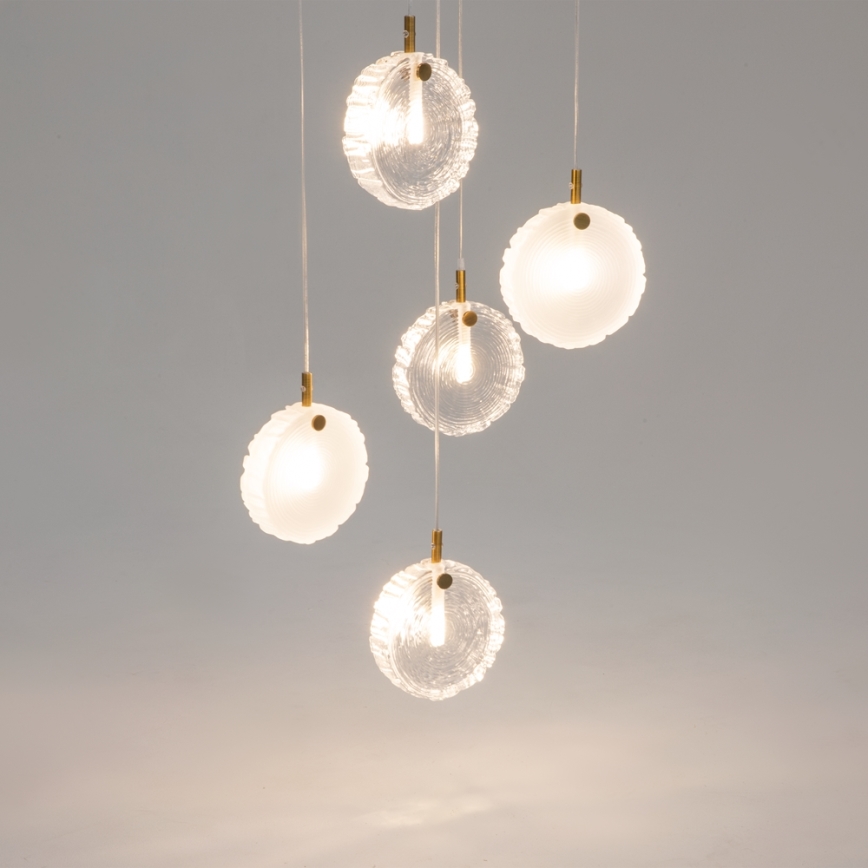 Maytoni MOD254PL-05BS - Suspension filaire FROZEN 5xG4/28W/230V laiton