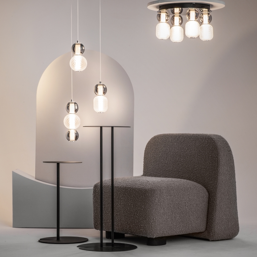 Maytoni MOD273CL-L60CH3K - Plafonnier DROP 4xLED/15W/230V d. 43 cm chrome brillant