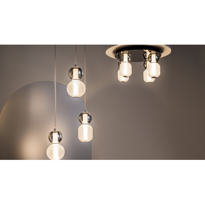 Maytoni MOD273CL-L60CH3K - Plafonnier DROP 4xLED/15W/230V d. 43 cm chrome brillant