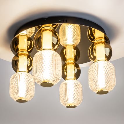 Maytoni MOD273CL-L60G3K - Plafonnier DROP 4xLED/15W/230V d. 43 cm doré