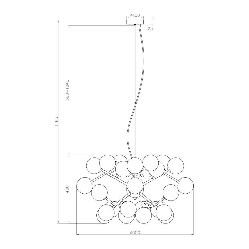 Maytoni MOD545PL-24B - Suspension filaire DALLAS 24xG9/28W/230V noir