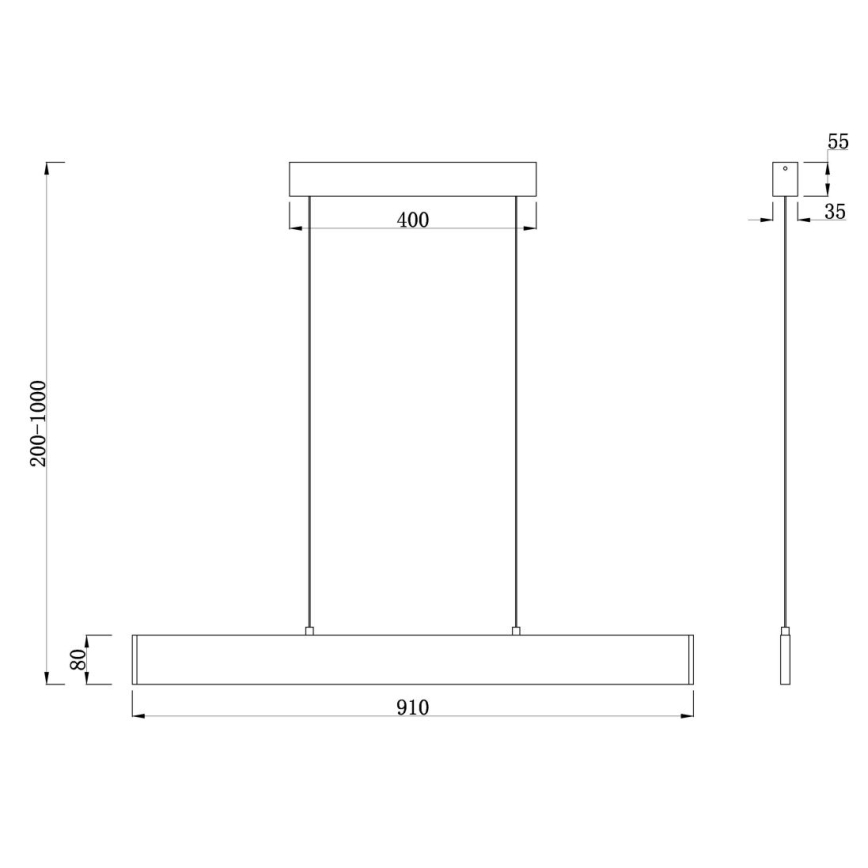 Maytoni P010PL-L23B4K - Suspension filaire STEP LED/23W/230V 4000K 91 cm noir