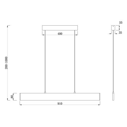 Maytoni P010PL-L23G3K - Suspension filaire STEP LED/23W/230V 3000K 91 cm doré