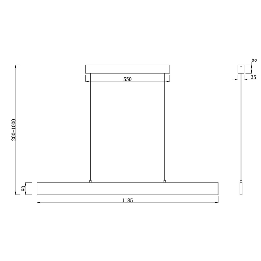 Maytoni P010PL-L30B4K - Suspension filaire STEP LED/30W/230V 4000K 118,5 cm noir