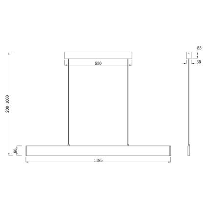 Maytoni P010PL-L30W4K - Suspension filaire STEP LED/30W/230V 4000K 118,5 cm blanc