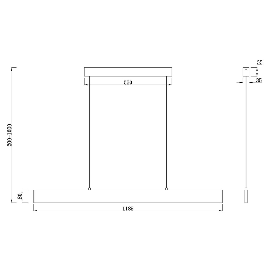 Maytoni P010PL-L30W4K - Suspension filaire STEP LED/30W/230V 4000K 118,5 cm blanc