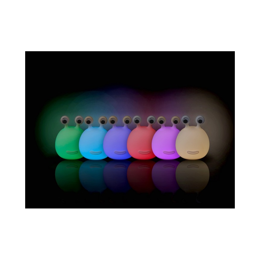 MegaLight - Lampe tactile RGB à intensité variable et rechargeable pour enfants MOMO MOON LED/5V