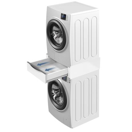 Meliconi 656112 - Entretoise pour lave-linge et sèche-linge avec tiroir de rangement coulissant 28 l blanche