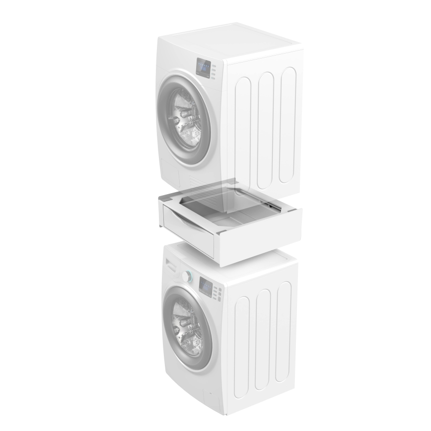 Meliconi 656112 - Entretoise pour lave-linge et sèche-linge avec tiroir de rangement coulissant 28 l blanche