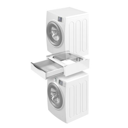 Meliconi 656112 - Entretoise pour lave-linge et sèche-linge avec tiroir de rangement coulissant 28 l blanche