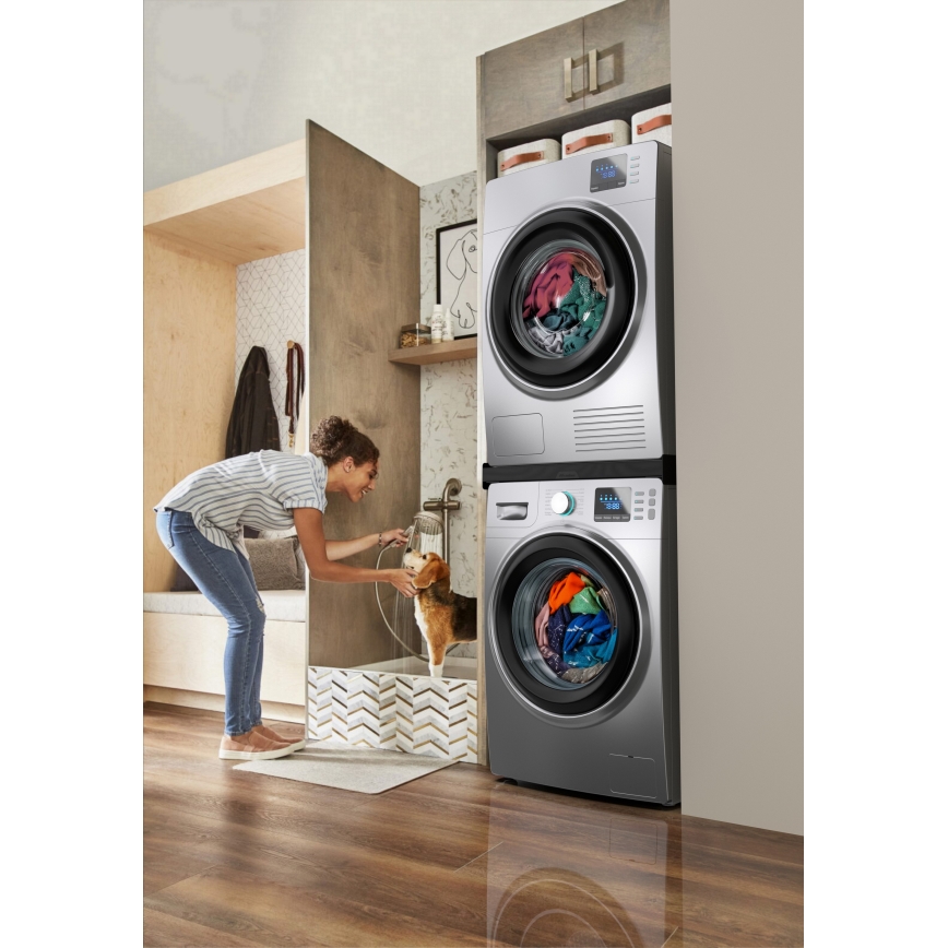 Meliconi 656138 - Entretoise 70 cm pour lave-linge et sèche-linge, noire