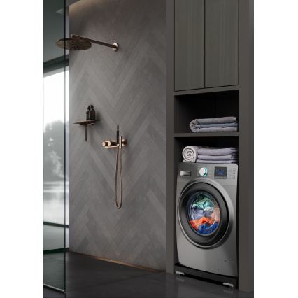 Meliconi 656168 - Tapis antivibrations pour lave-linge avec roulettes escamotables 47 cm noir