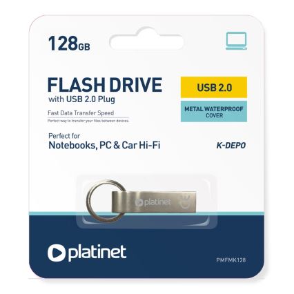 Métal étanche Flash Disk USB 128GB chrome mat