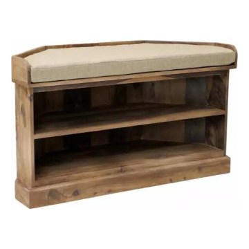 Meuble à chaussure d'angle RAMI 60x105 cm bois massif/palissandre