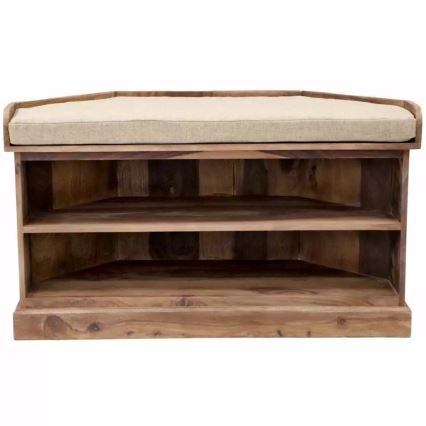 Meuble à chaussure d'angle RAMI 60x105 cm bois massif/palissandre