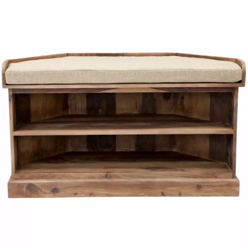Meuble à chaussure d'angle RAMI 60x105 cm bois massif/palissandre