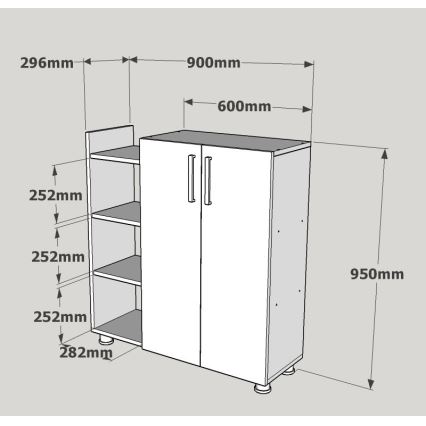 Meuble à chaussures ASUS 95x90 cm blanc