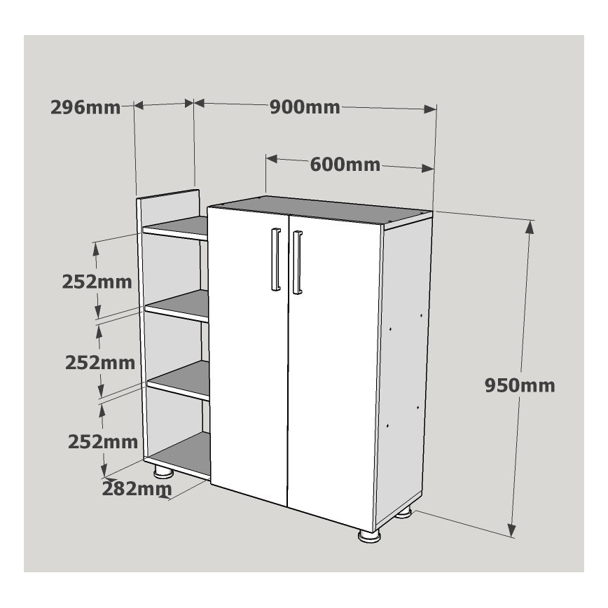 Meuble à chaussures ASUS 95x90 cm blanc