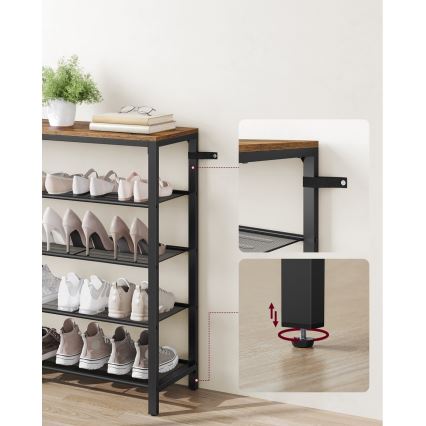 Meuble à chaussures DAVOR marron/noir