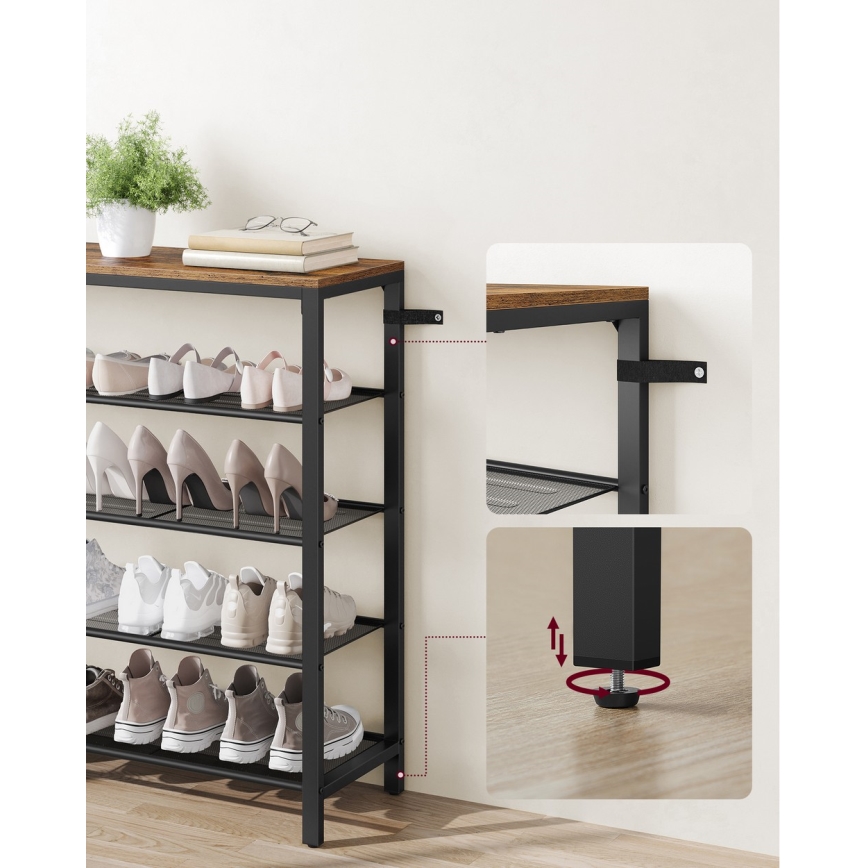 Meuble à chaussures DAVOR marron/noir